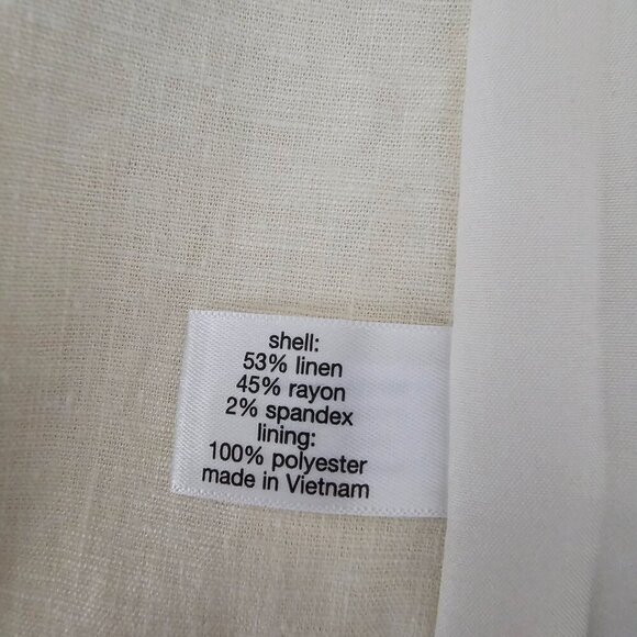 Bryant New Linen Blend Notched Collar Long Sleeve Off White Blazer - Picture 9 of 13